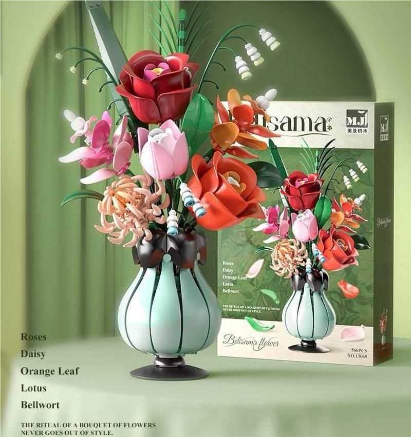 لگو گلدون تزیینی رز ۵۶۶تکه
