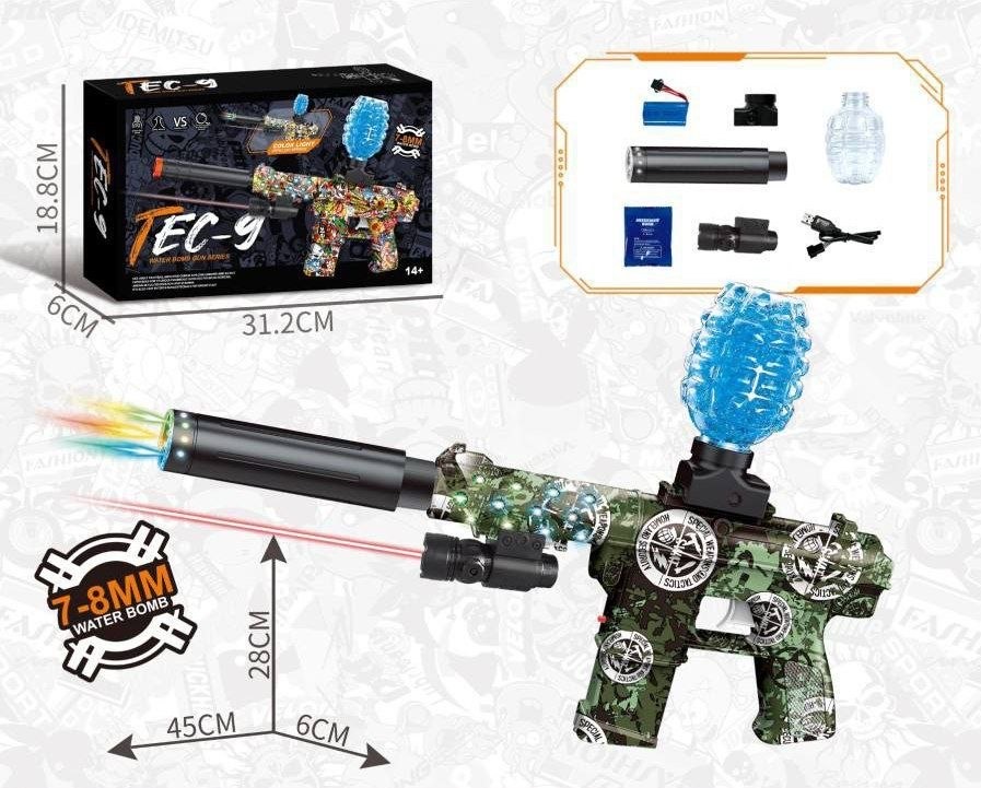 تفنگ تیر ژله ای شارژی گرافیکی‌مدل TEC-9