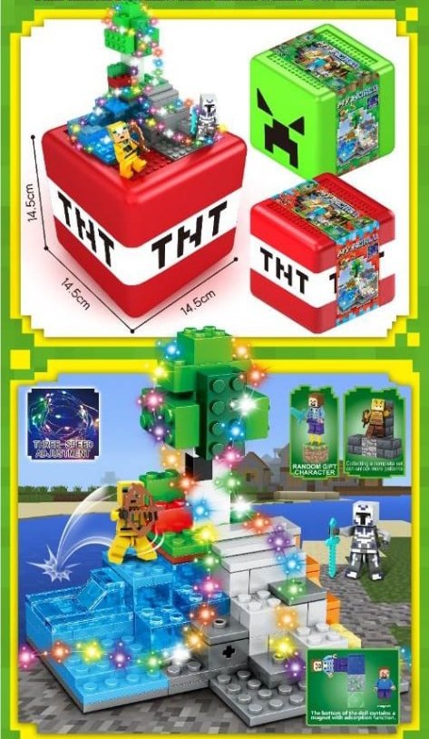 لگو ماینکرافت ۲۶۸ تکه چراغدار سطلی TNT